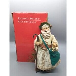 Clothtique Possible Dreams Beige Santa #714009 Father Christmas Box 1994 Dept 56
